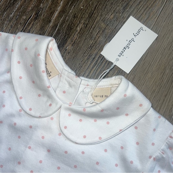 NWT Dotty Dungarees polka dot Peter Pan collar l/s - Picture 2 of 7